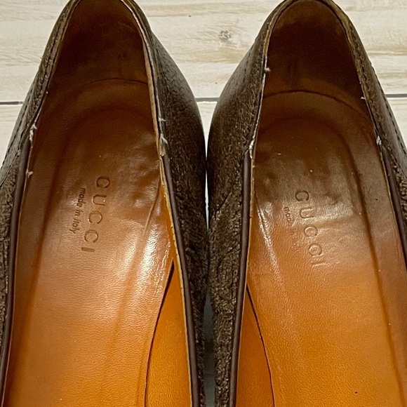 GUCCI Brown Imprint Flats Women's Size 10B - Picture 3 of 12
